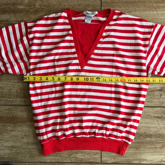 Vintage Red & White Stripe top - Picture 5 of 6